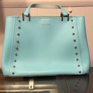 Kate Spade Aqua Blue Studded Satchel